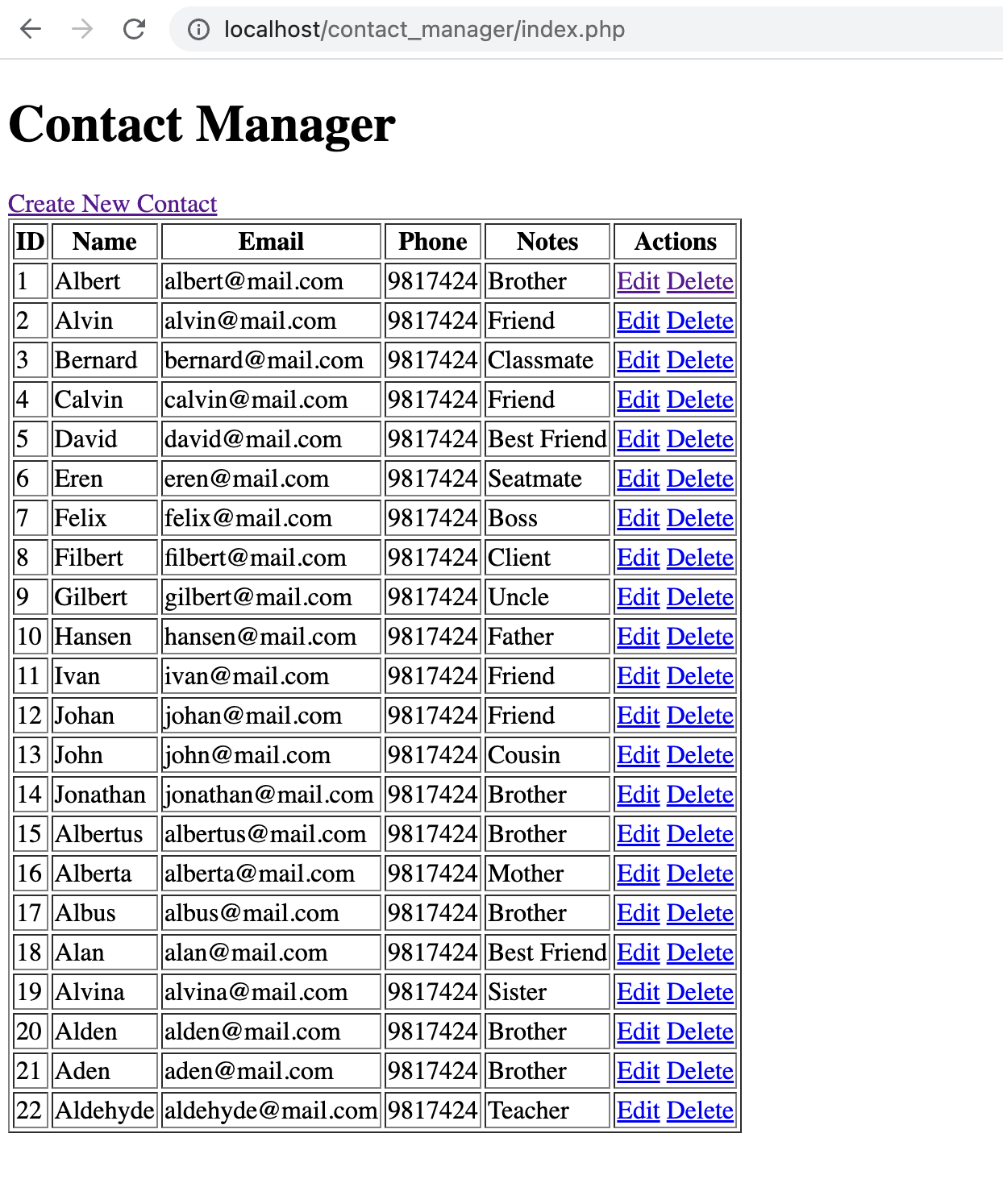 Add Records To Your Contacts Table