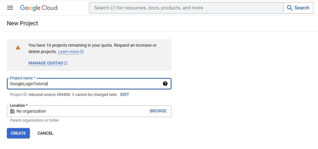 create project details